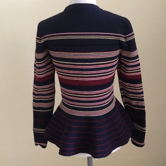 Ted Baker Leytina Striped Peplum Sweater - Picture 2 of 2